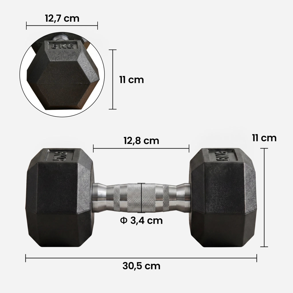 Mancuernas Set 2x8 kg con Barra ¨C zephmum ¨C Nero e Argento