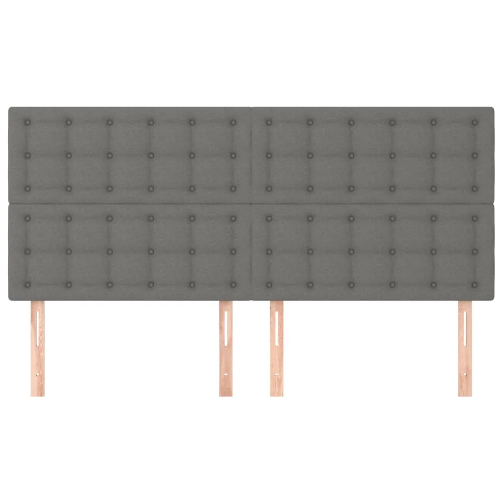 Testiera | Testata Grigio Scuro 180x5x118/128 cm Tessuto