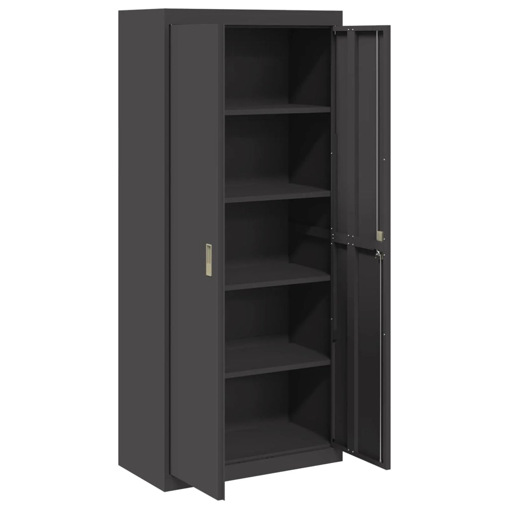 Armadio Nero 80 x 40 x 180 cm Acciaio