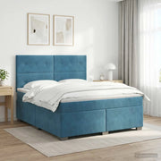 Letto box spring con materasso Blu 140 x 200 cm Velluto 3453660