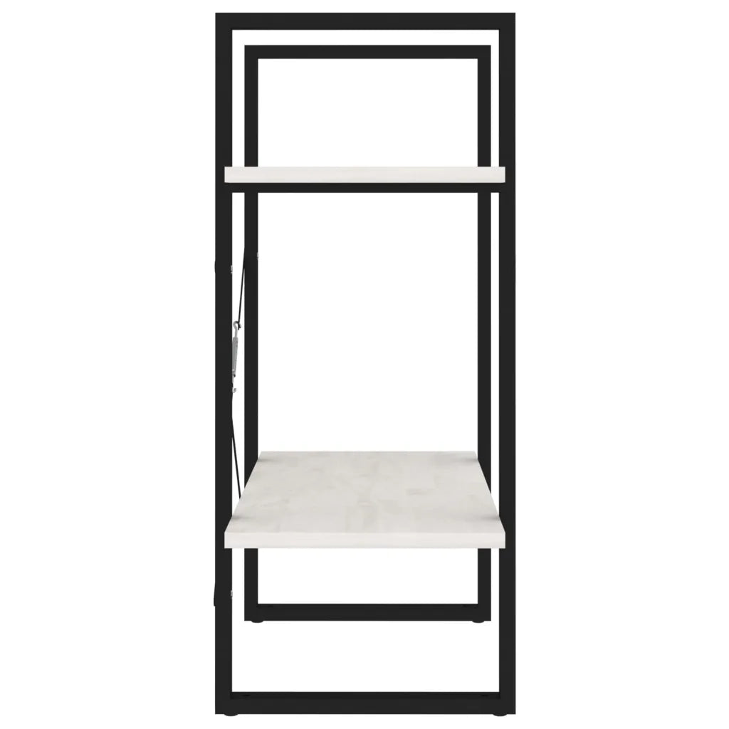 Libreria a 2 Ripiani Bianca 60x30x70 cm in Massello di Pino 806433