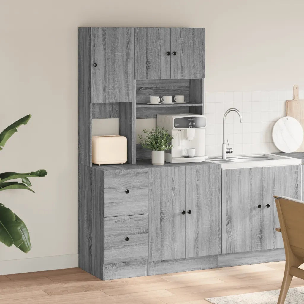 Pensile da cucina | Mobile da Cucina Grigio Sonoma 95x50x180cm in Legno Multistrato