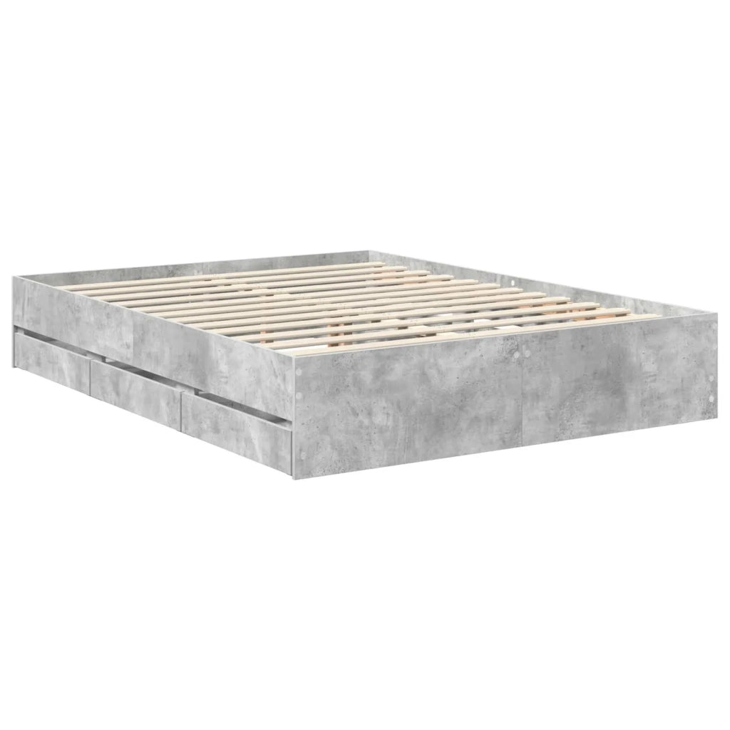 Struttura del letto con cassetto Grigio cemento 150 x 200 cm 3412994