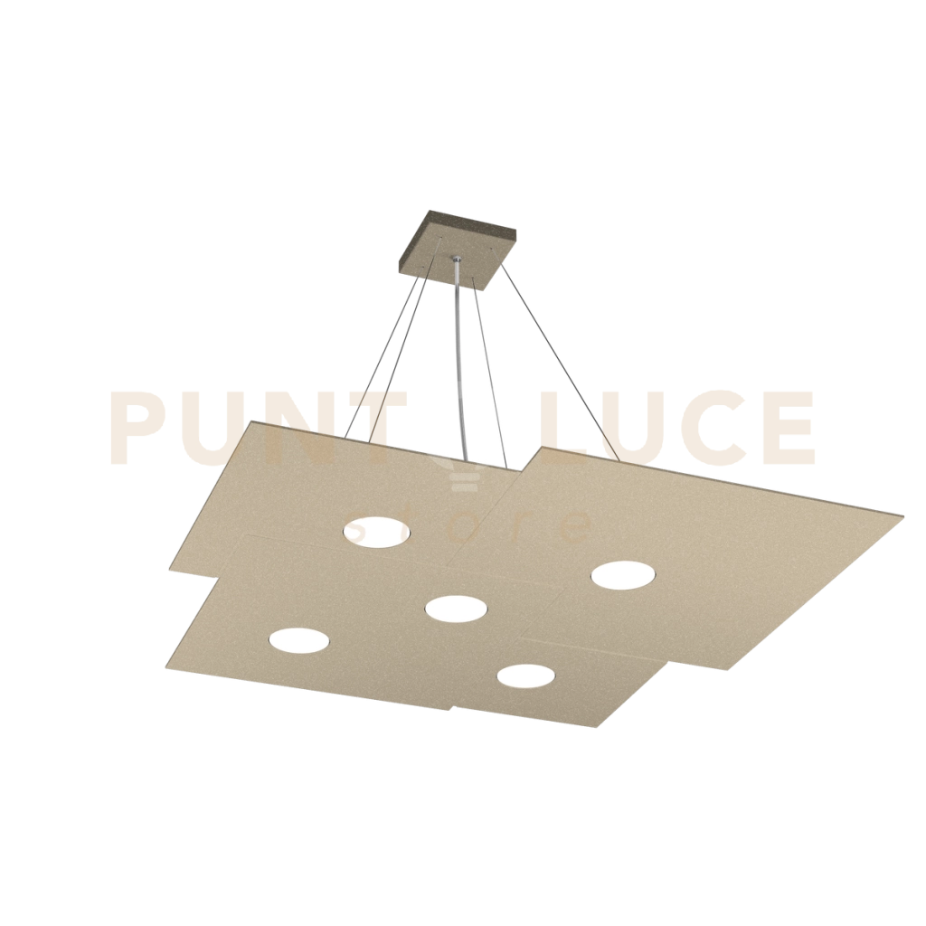 PLATE SOSPENSIONE 5+2 LUCI ATTACCO GX53 BIEMISSIONE SABBIA
