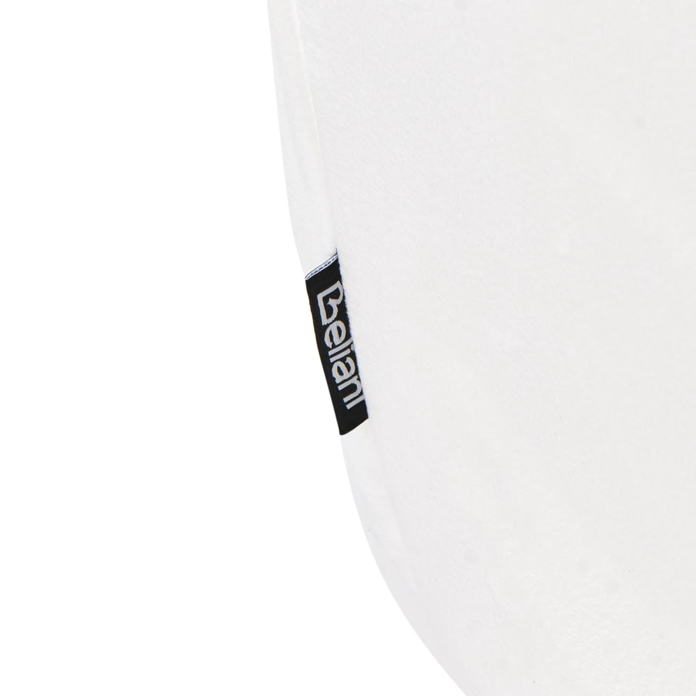 Pouf Velluto bianco con Base dorata ø 43 cm Poggiapiedi stile elegante glamour