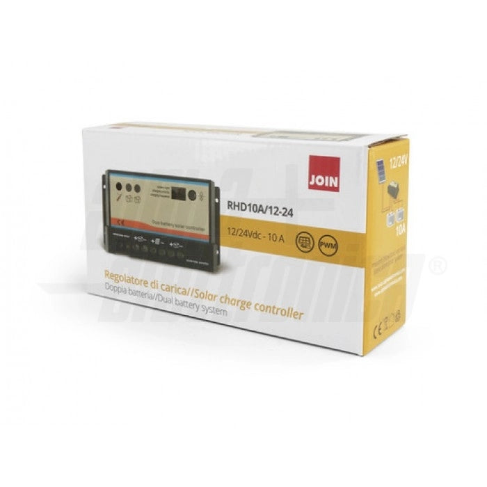 Regolatore di carica PWM 10A - 12/24V - Doppia Batteria