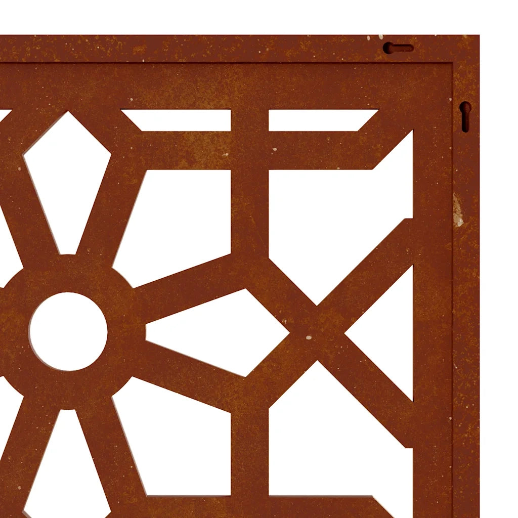 Decorazione Muro da Giardino 55x55 cm Moresco Acciaio Corten CFW4210291