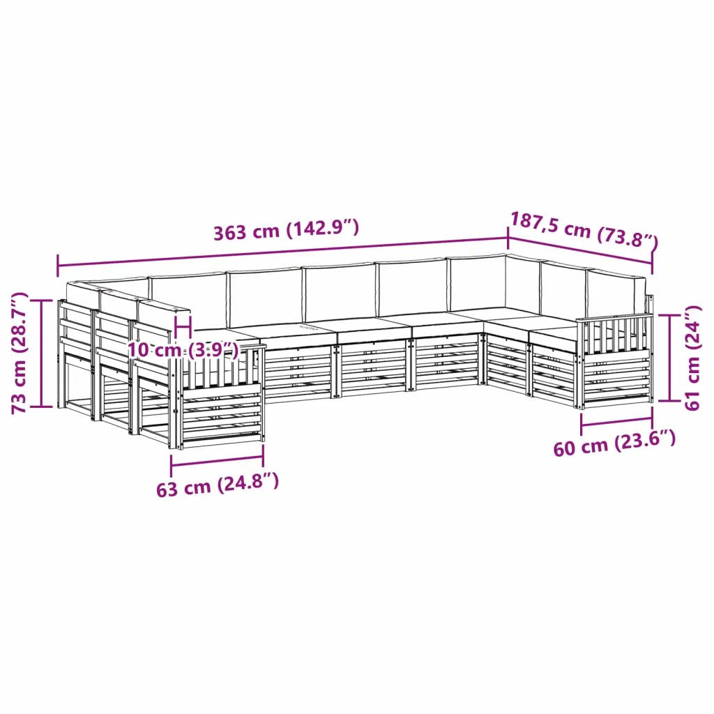 Set di divani da esterno 7 pcs Bianco e Antracite 3392577