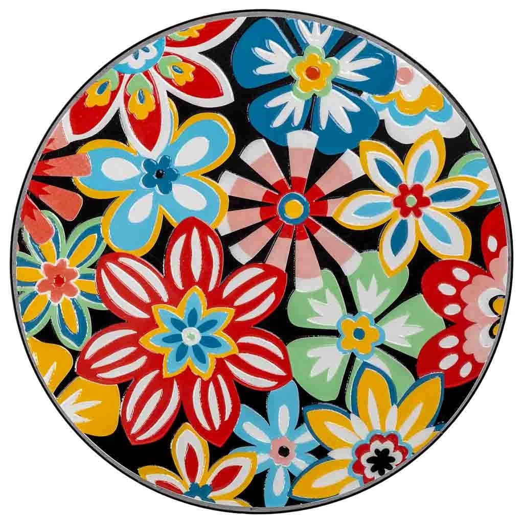 Set tavolo e 2 sedie in metallo, 60x60x75h cm, 38x46x90h cm