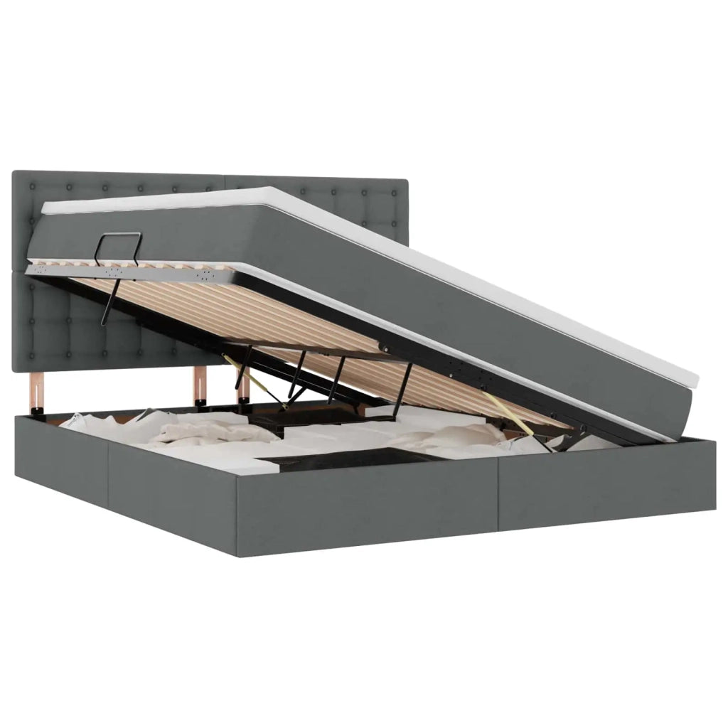 Letto con contenitore e materasso Grigio scuro 180 x 200 cm 3371923