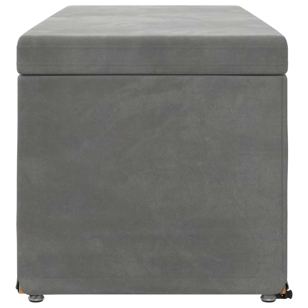 Pouf Grigio scuro Velluto e Legno Ingegnerizzato 876796