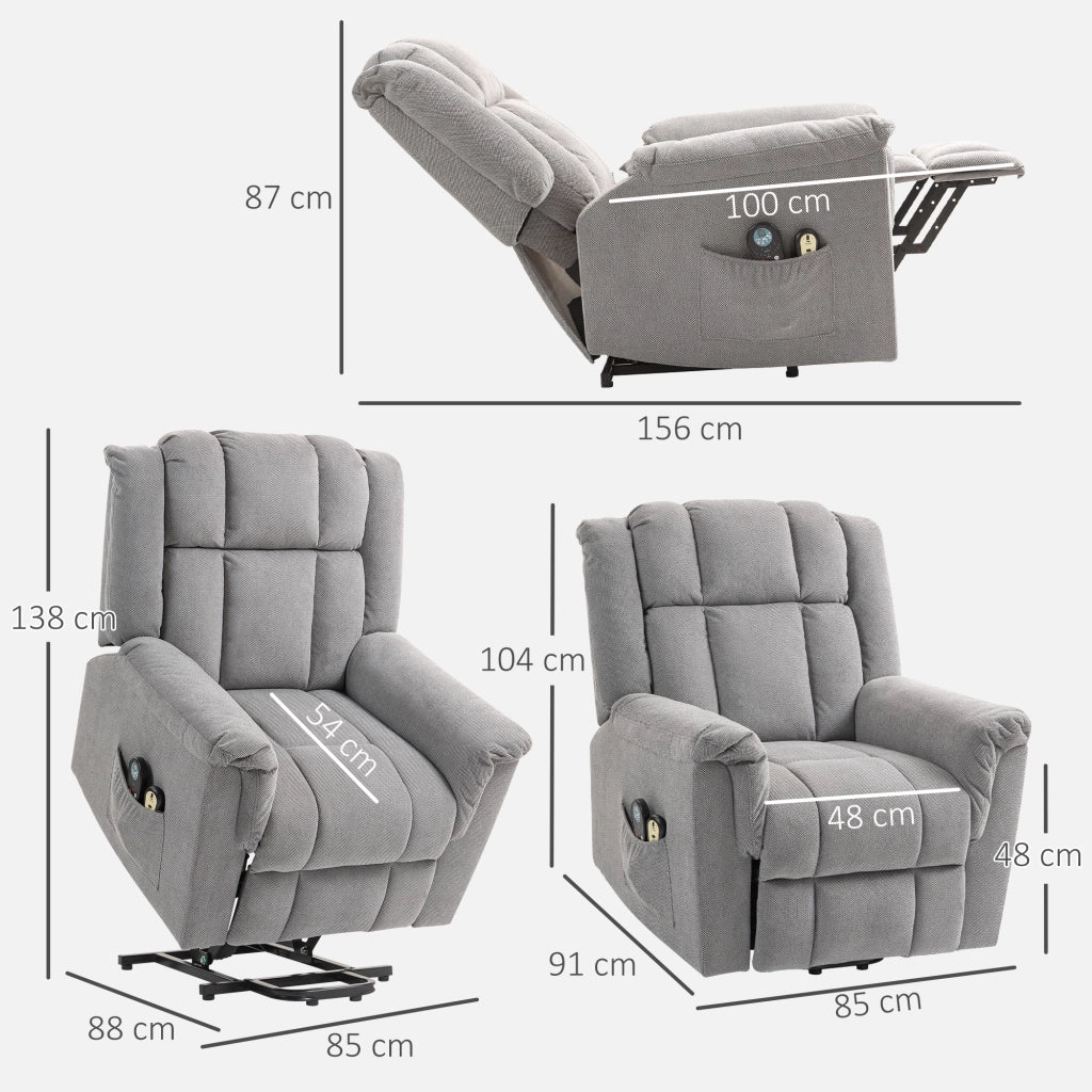 Poltrona relax elettrica alzapersona con massaggio e riscaldamento ¨C Xylo ¨C grigio scuro