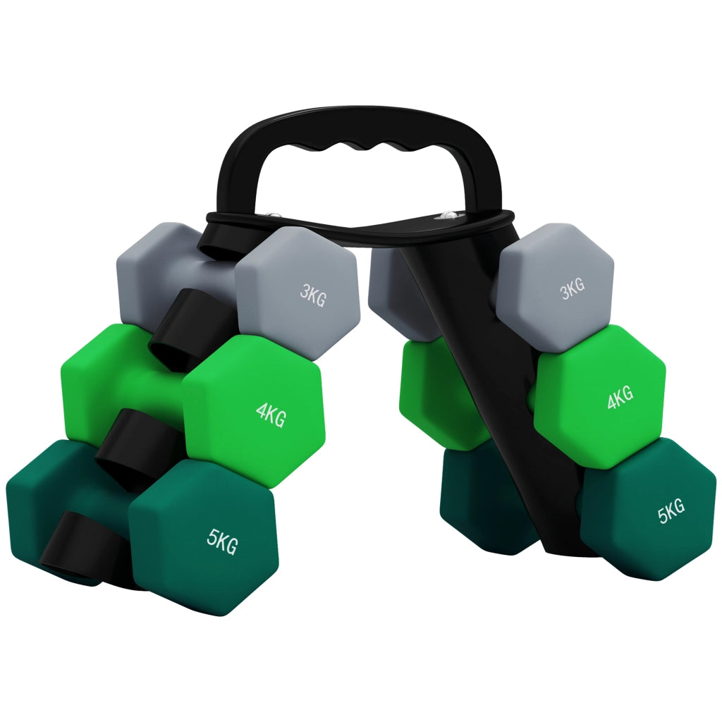 Set di manubri 2x3kg 2x4kg 2x5kg con supporto ¨C zephmum ¨C multicolore