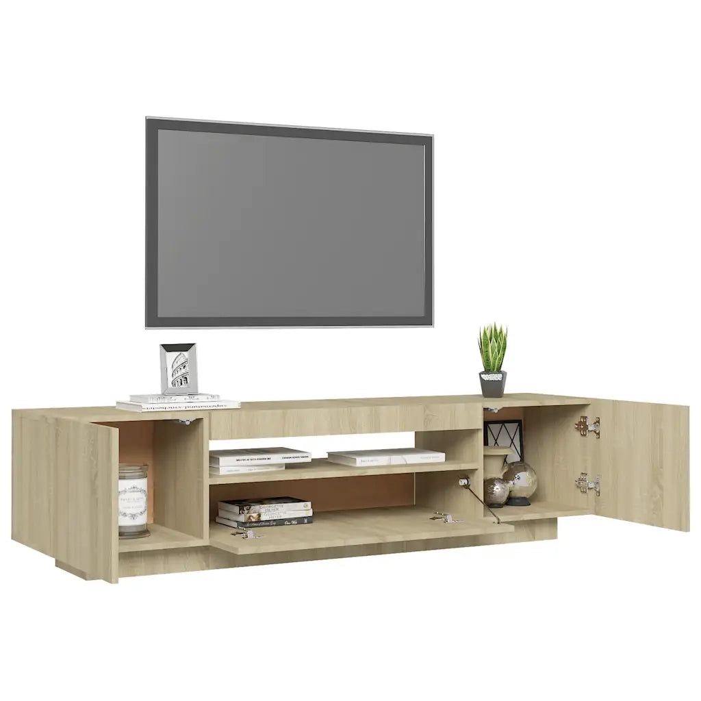 Mobile Porta TV con Luci LED Rovere Sonoma 160x35x40 cm 804430