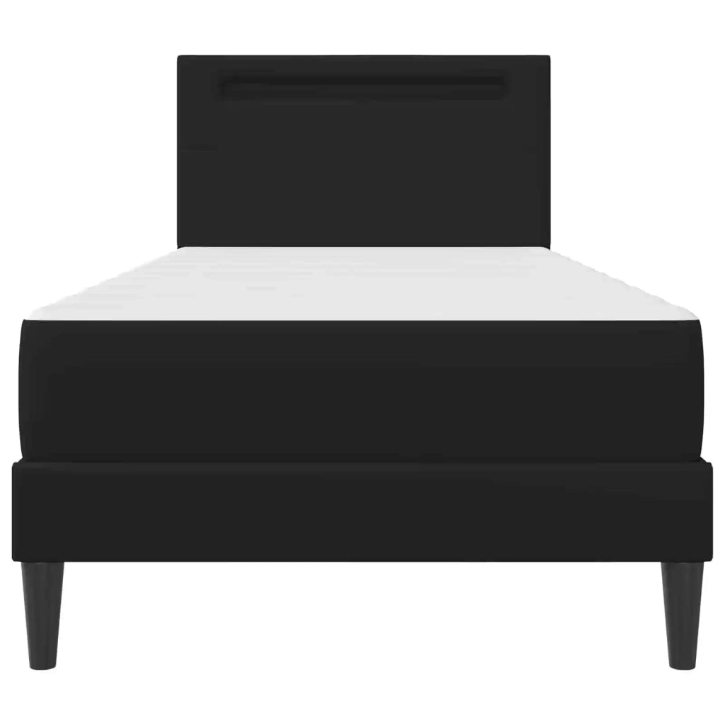 Struttura del letto con strisce LED-Giroletto con luci Nero 90 x 200 cm Similpelle 798260