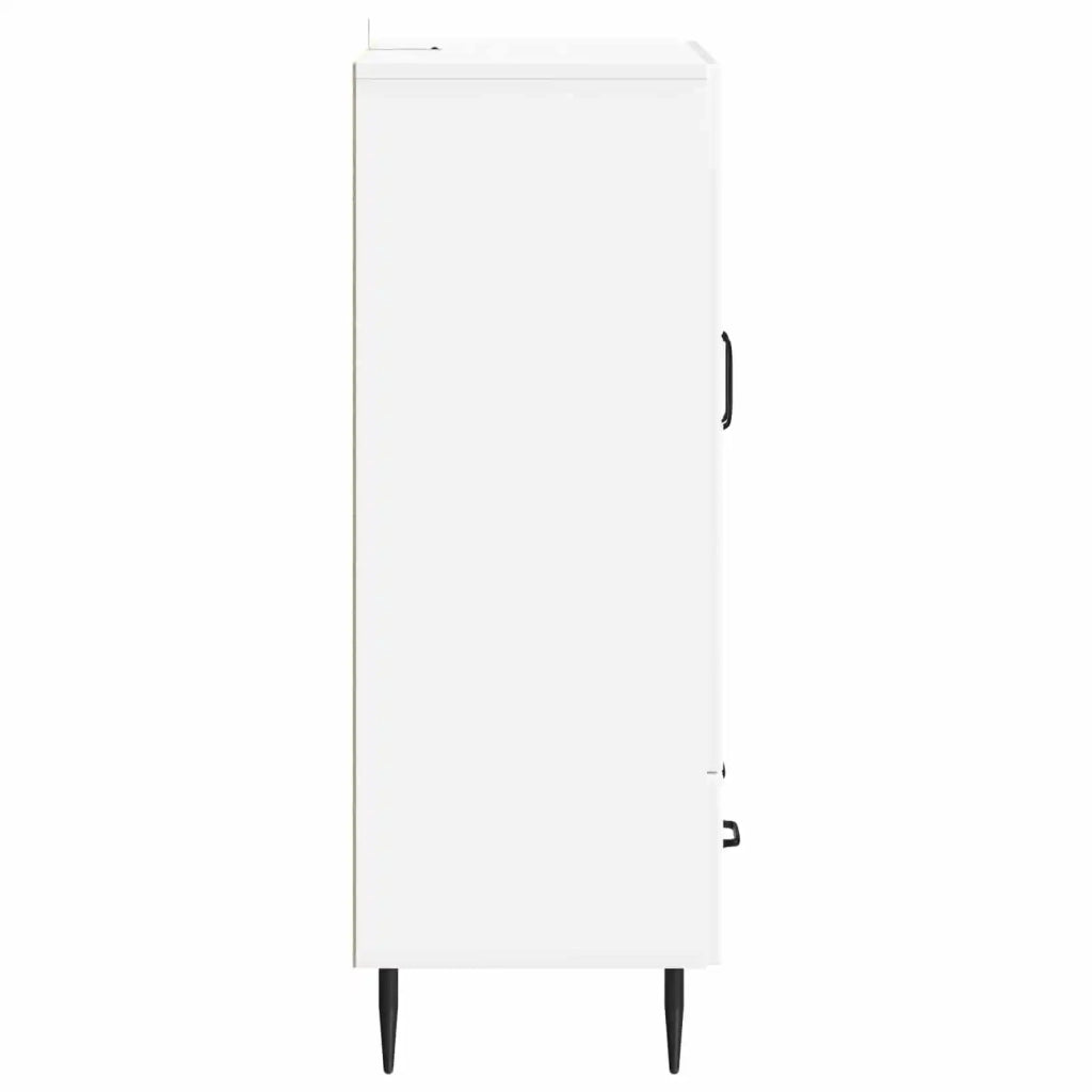Credenza | Madia | Buffet da pranzo | Armadio da pranzo Bianco Lucido 66 x 34,5 x 95 cm Legno ingegnerizzato