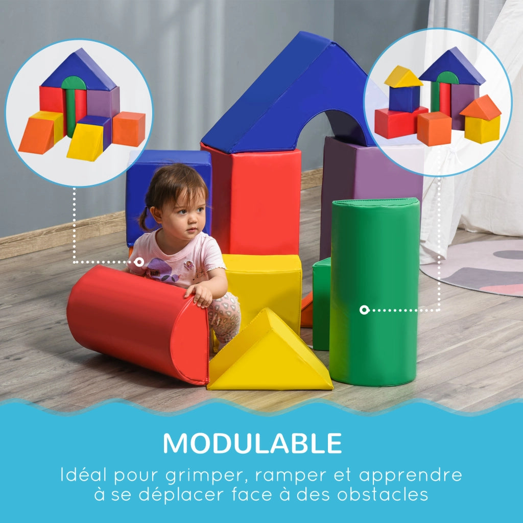 Tappeto gioco motricita' bebe' 11 pezzi ¨C zephmum ¨C multicolore