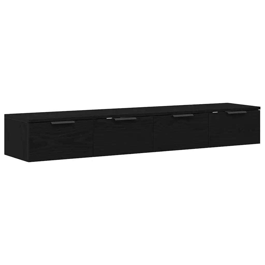 Mobile a muro con cassetto 2 pcs Rovere Nero 68 x 30 x 20 cm 3333074