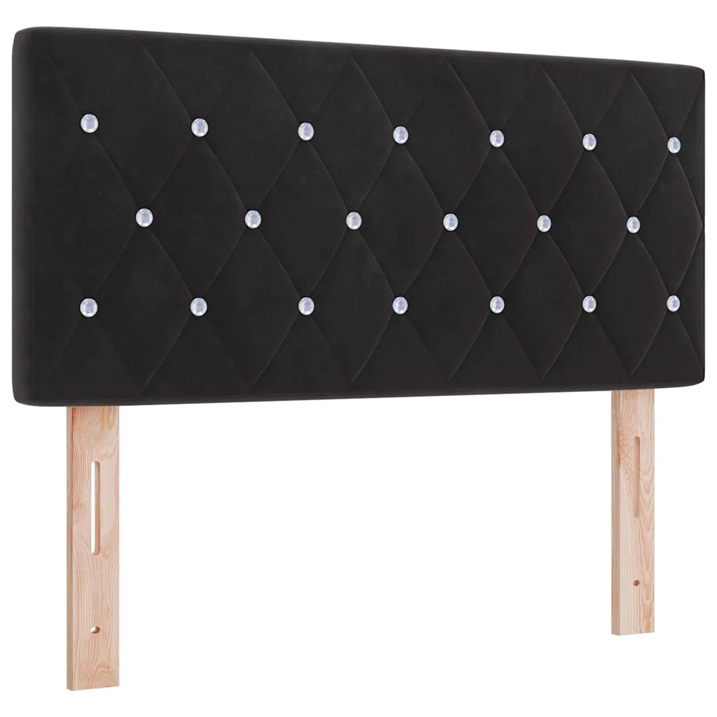 Letto a Sorgente LED con materasso Nero 120 x 190 cm Velluto