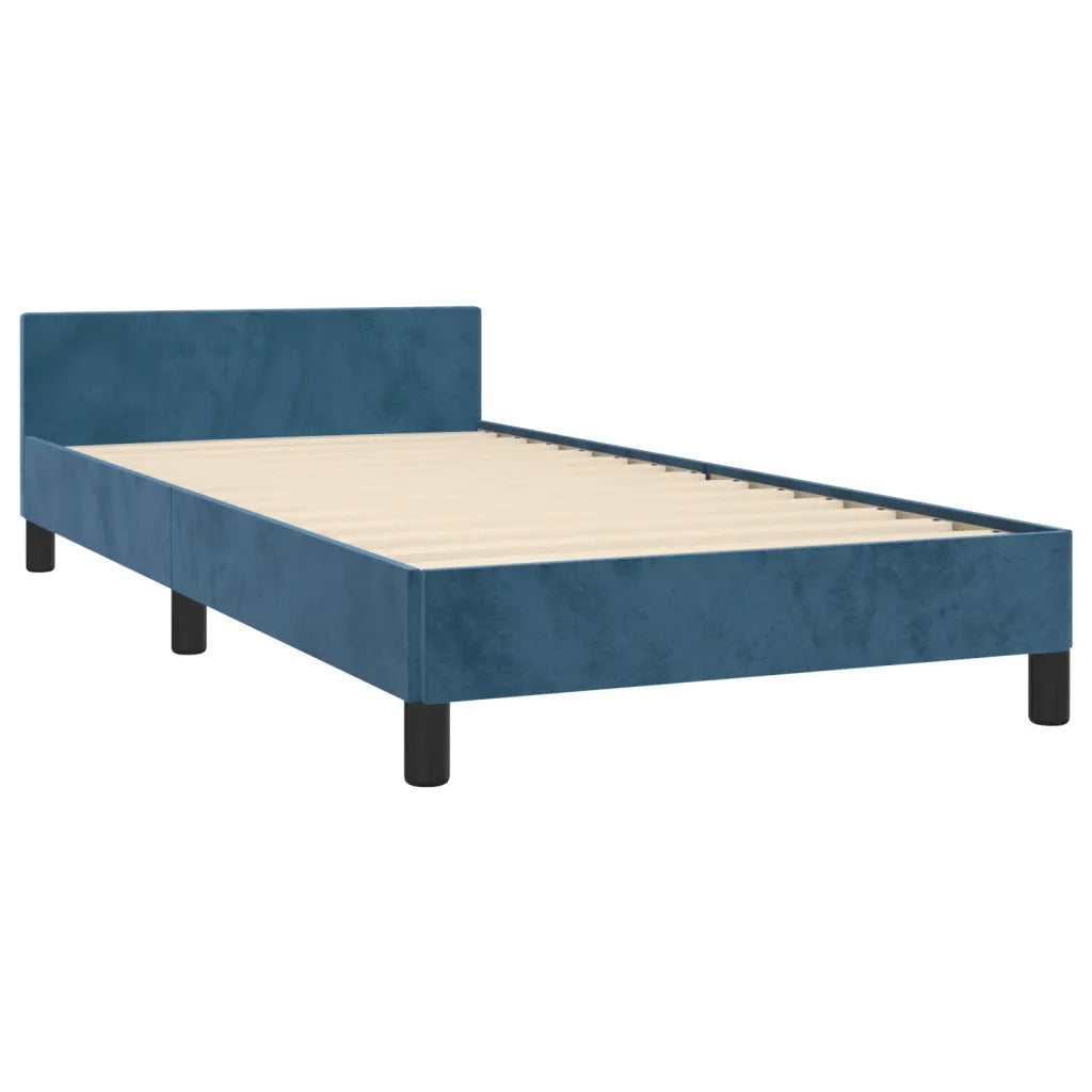 Letto singolo | Letto per adulti | Giroletto senza Materasso Blu Scuro 90x190 cm in Velluto