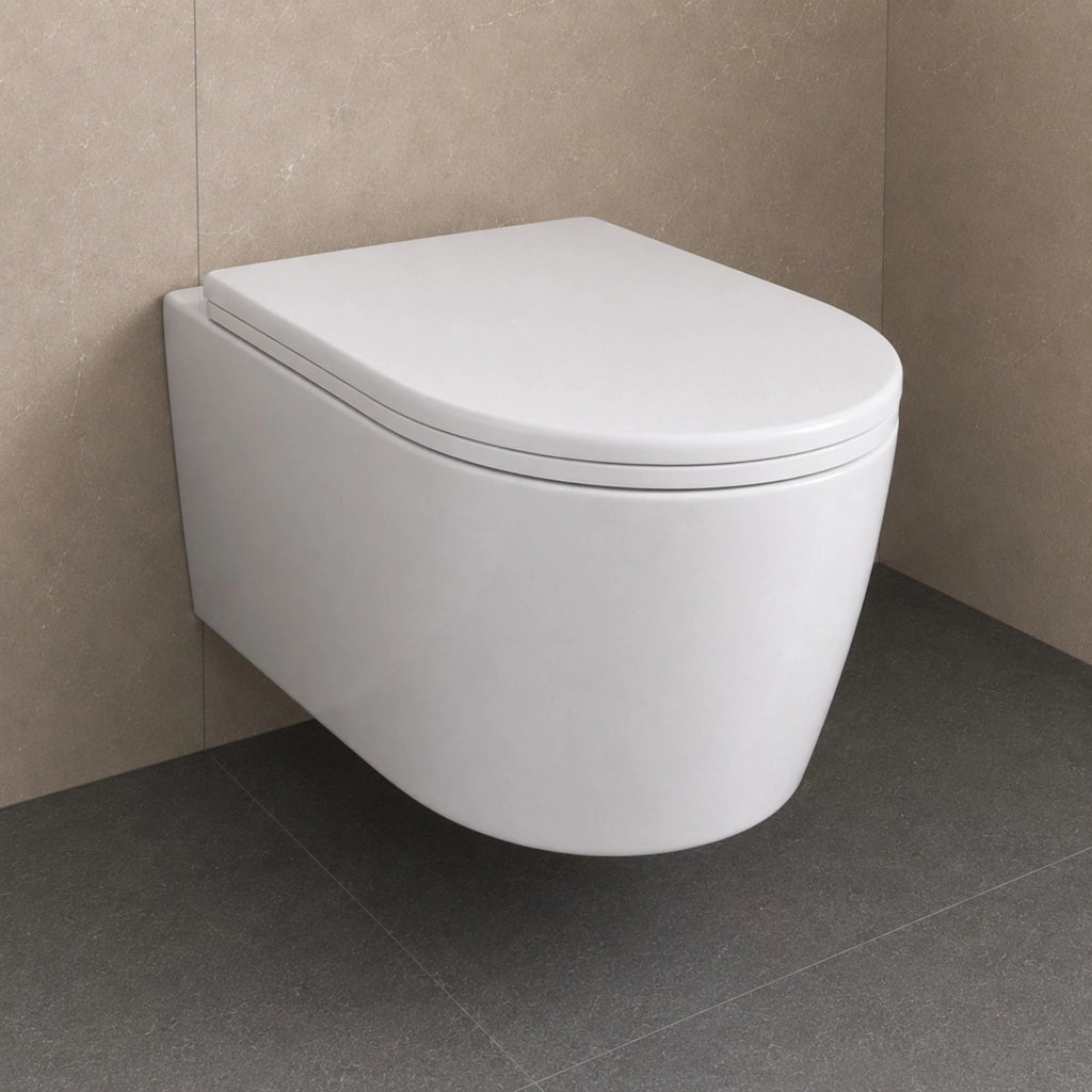 Vaso wc sospeso giunone ceramica bianco lucido scarico a parete *** accessori senza fissaggi, confezione 1
