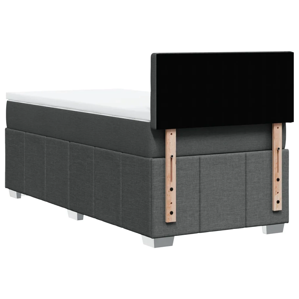 Giroletto a Molle con Materasso Grigio Scuro 100x200 cm Tessuto 3286994