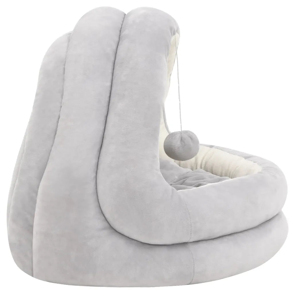 Letto per Gatti 50x50x45 cm Grigio e Crema 171398