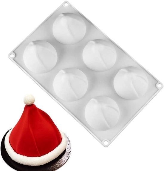 Stampo per dolce in silicone con 6 fori per Natale - Antiaderente - Forma per muffin per dolce e cioccolato