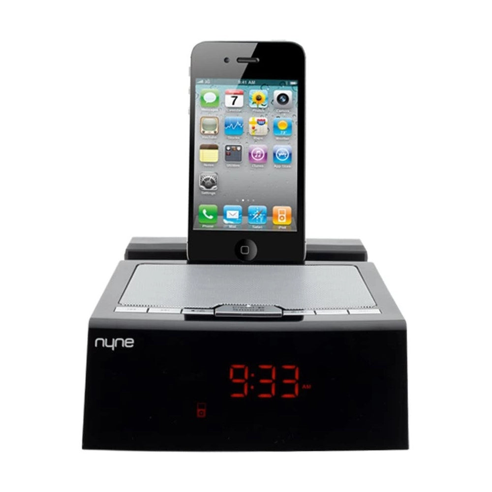Trade Shop - Orologio Sveglia Per Iphone/ipod Docking Station Lettore Audio Mp3 Aux Radio -
