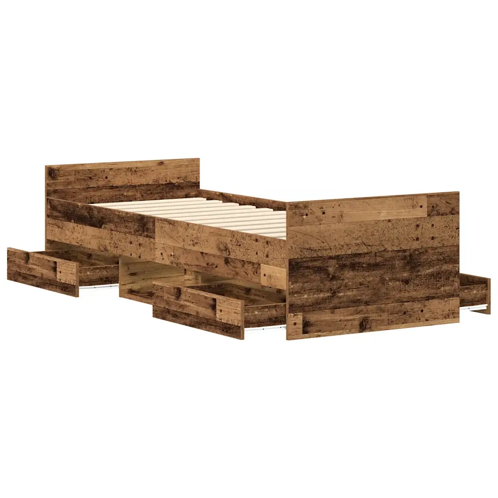 Giroletto senza Materasso-Struttura Letto Legno Antico 90x190cm in Truciolato 731648