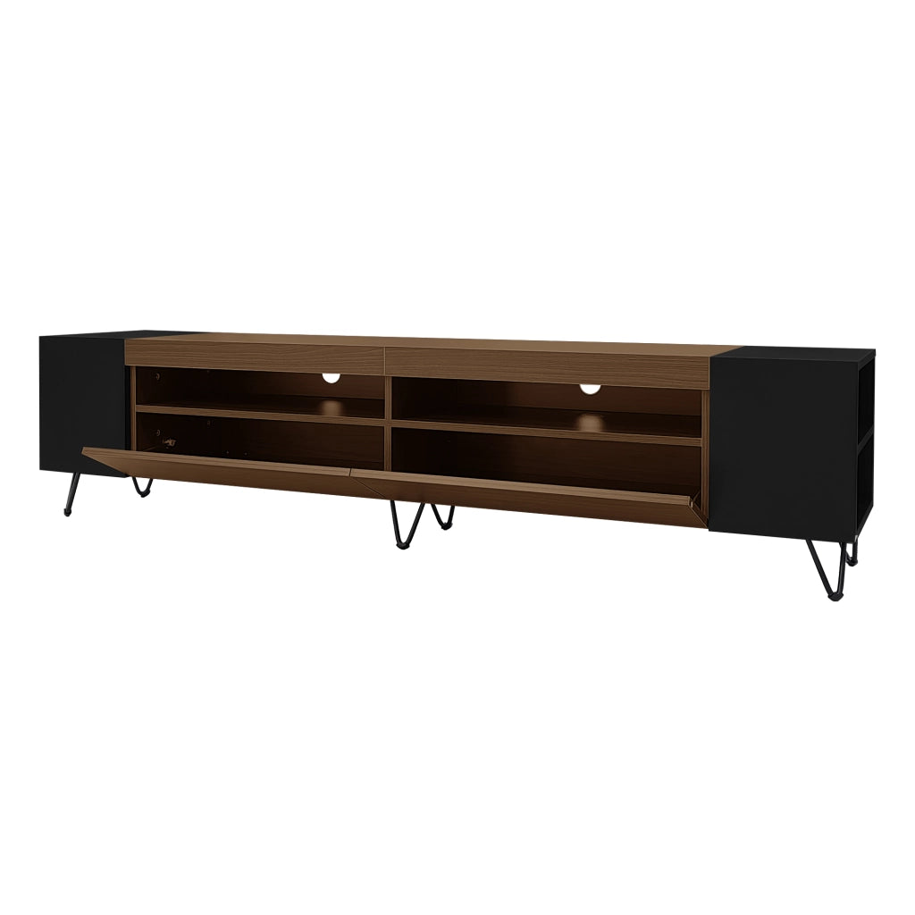 Mobile TV Moderno ¨C MINIMAL ¨C Nero e Legno, 180 cm