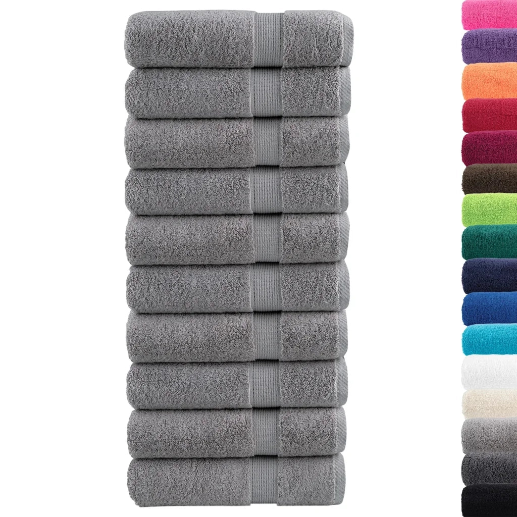 Asciugamani da bagno Premium SOLUND 10 pz Grigio 100x150 cm 600 g/m² 137313