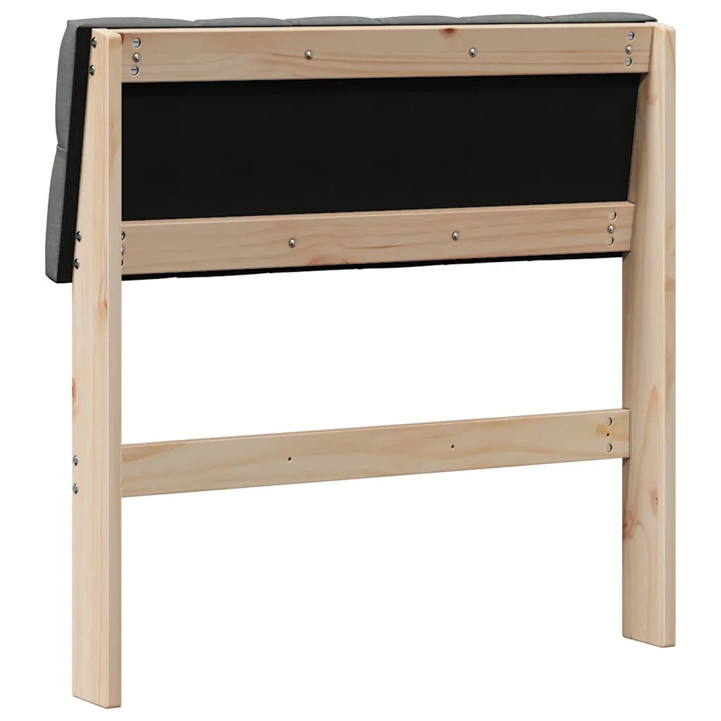 Testiera | Testata imbottita Grigio scuro 75 cm Pino massello