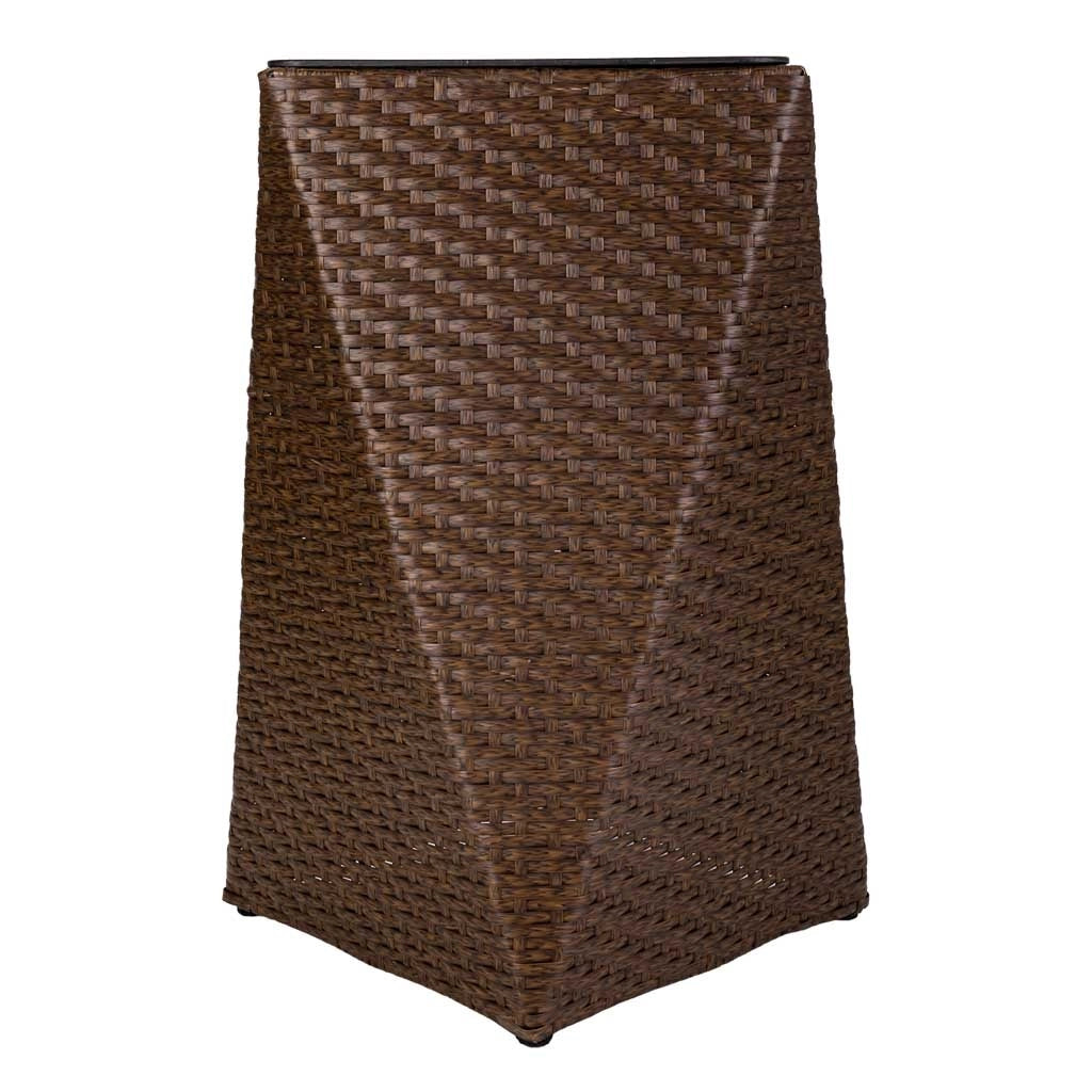 Fioriera in polyrattan marrone 31x31x56h