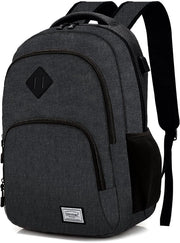 Borsa a Spalla per Uomo e Donna, Borsa con Molti Compartimenti e Tasca per Laptop 15,6", Borsa da Viaggio, Borsa per Studenti, Personale di Ufficio, Viaggi, Escursioni (Nero)