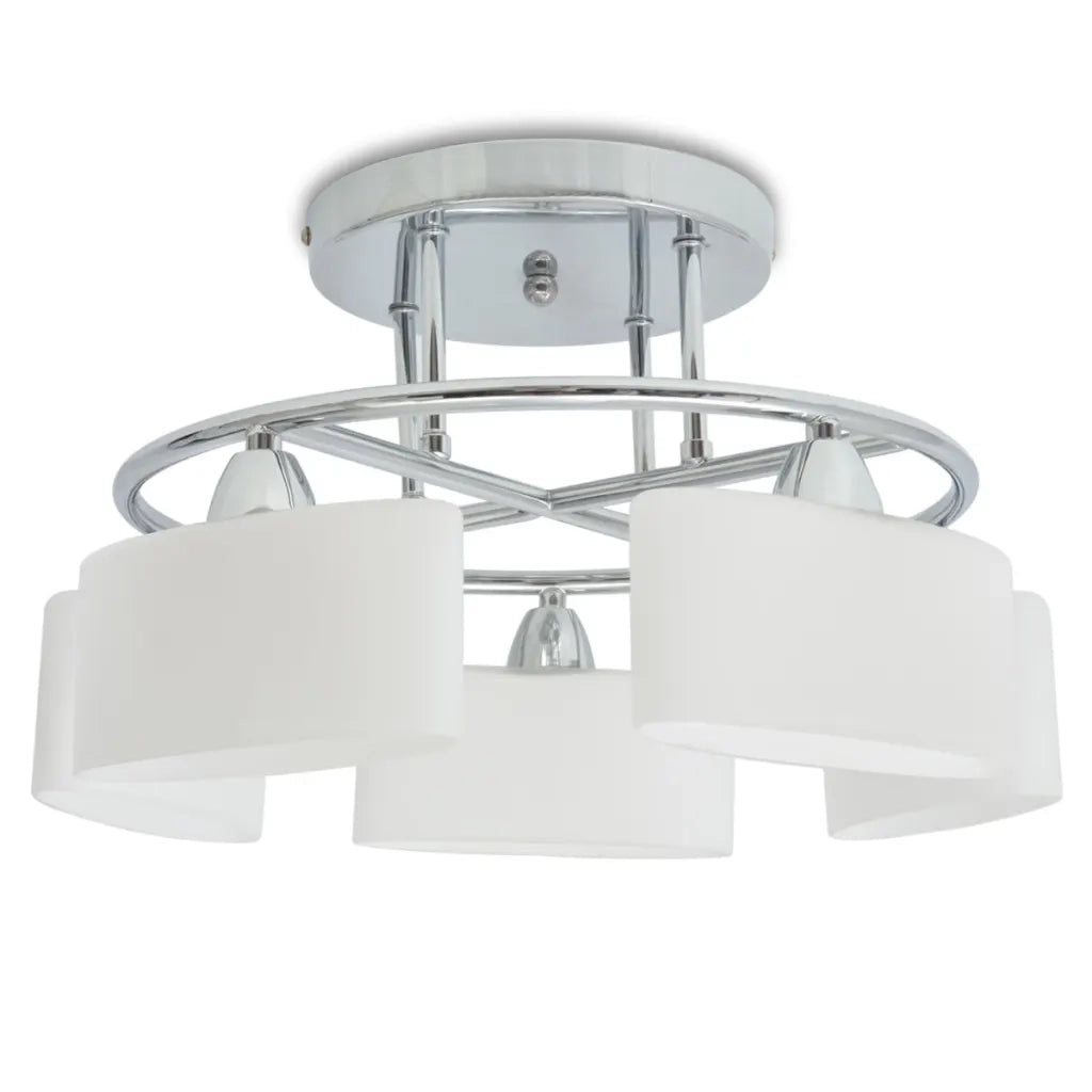 Lampada Soffitto Paralumi Elissoidi Vetro 5 Lampadine E14 200 W 50494