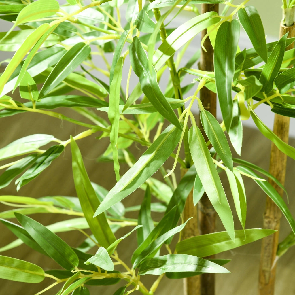 Pianta Artificiale di Bambù da Interno H120 cm con Vaso Verde