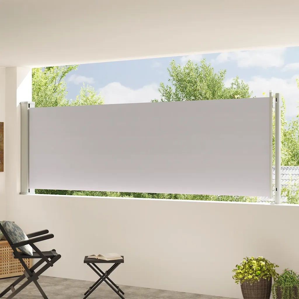 Tenda Laterale Retrattile per Patio-Tenda parasole per balcone 117x600 cm Grigia