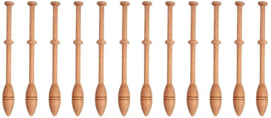 Set di chiusura in legno 12 pezzi - Antico/Vintage - Adatto per principianti - Attrezzatura per tessitura - Adatto per progetti di fai da te