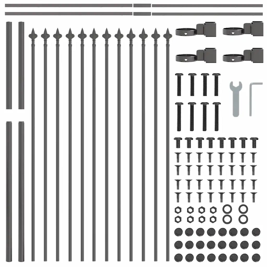 Recinzione per Giardino 6 pcs Grigio 10,2 x 0,8 m 3334109