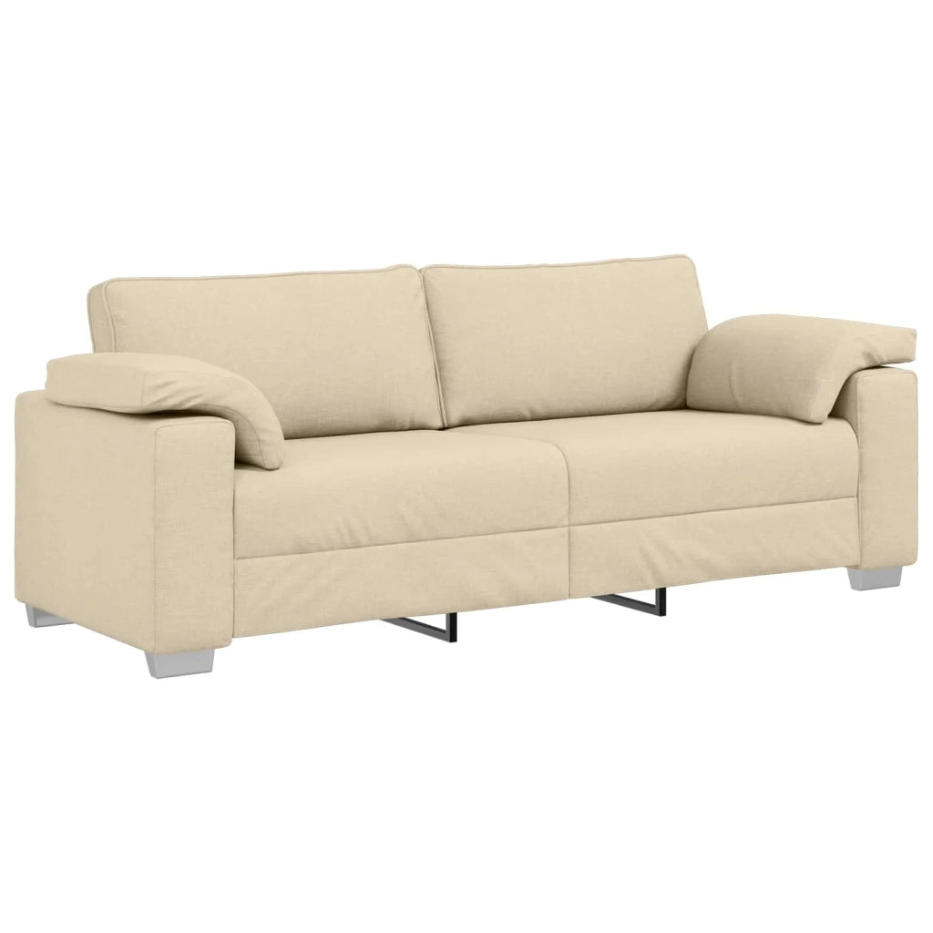 Divano 3 pcs Crema 219 x 80 x 82 cm Tessuto misto lino 3324665