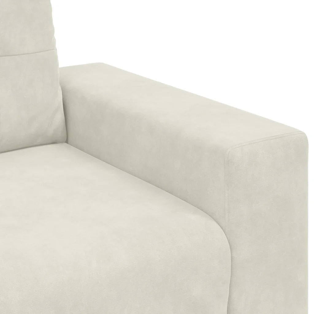 Divano Sedia Crema 100x78x80 cm Velluto 4105106