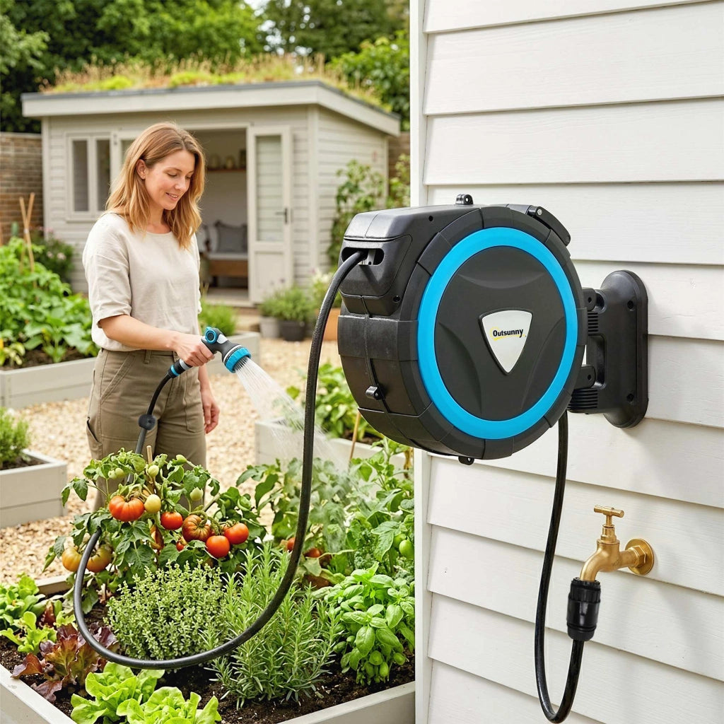 Avvolgitubo da Parete per Giardino ¨C Xylo ¨C 14+1,5m Blu Rotazione 180¡ã