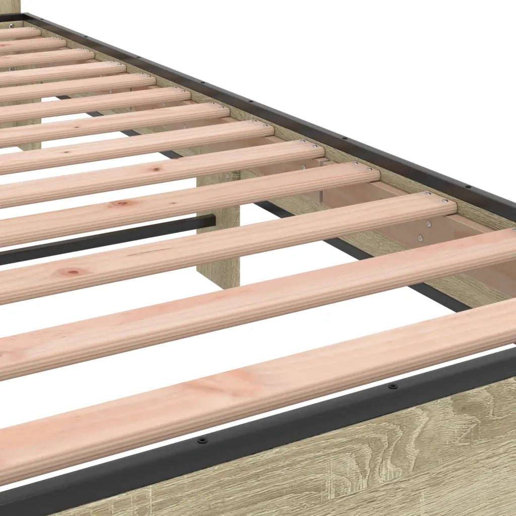 Giroletto Rovere Sonoma 90x190cm in Legno Multistrato e Metallo 845753