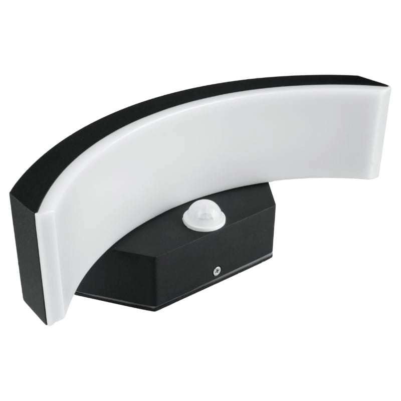 Applique esterna LED 12W sensore PIR Ponte IP65 nera