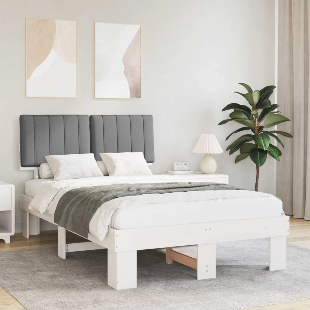 Letto con Testiera Rivestita Grigio chiaro 120 x 190 cm 877508