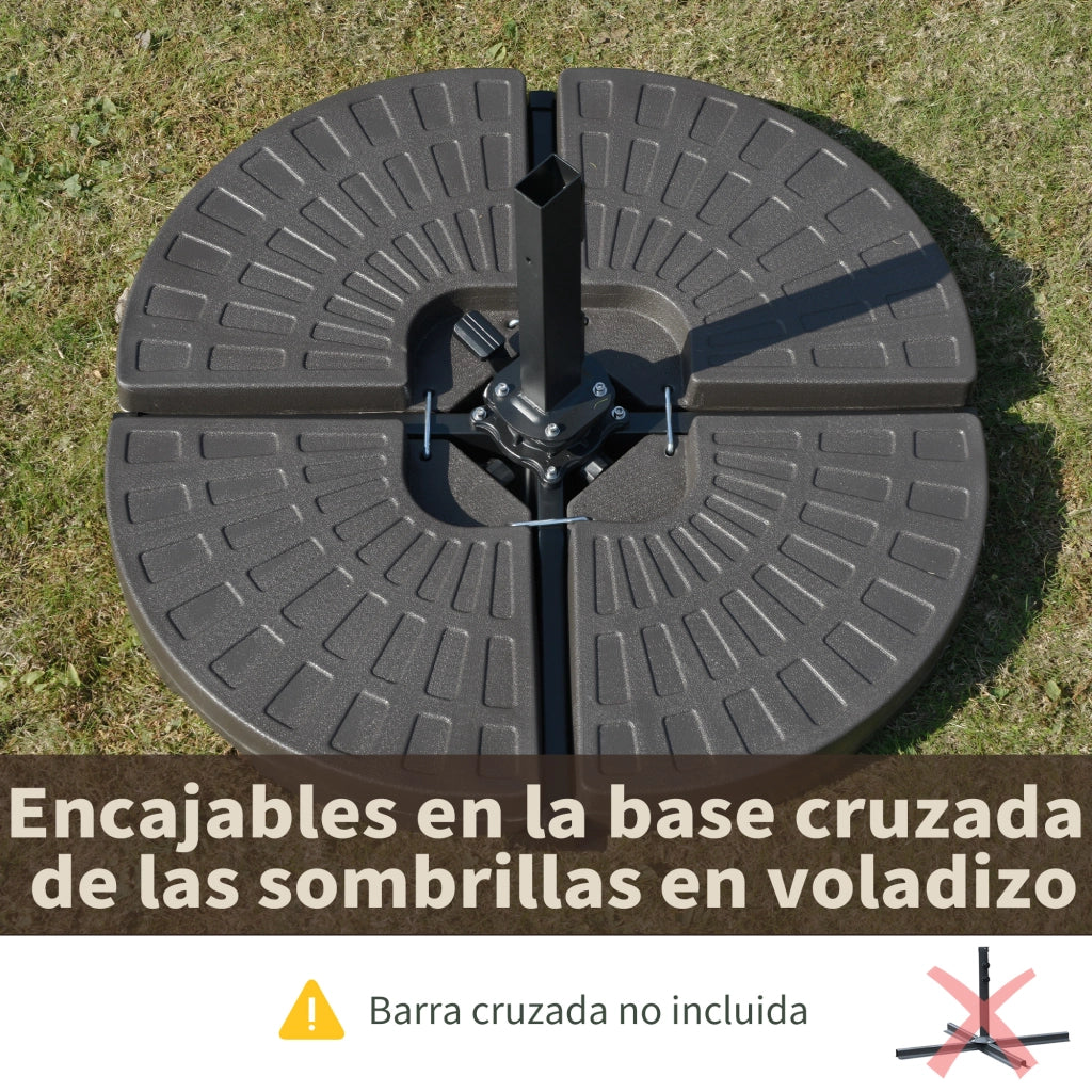 Base per Ombrellone Riempi con Sabbia e Acqua ¨C zephmum ¨C 100x100x10,5 cm Marrone