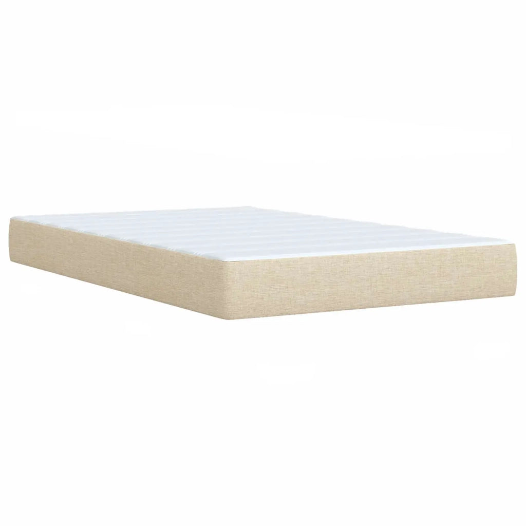 Letto Box Spring LED con Materasso Crema 120 x 200 cm Tessuto 3455844
