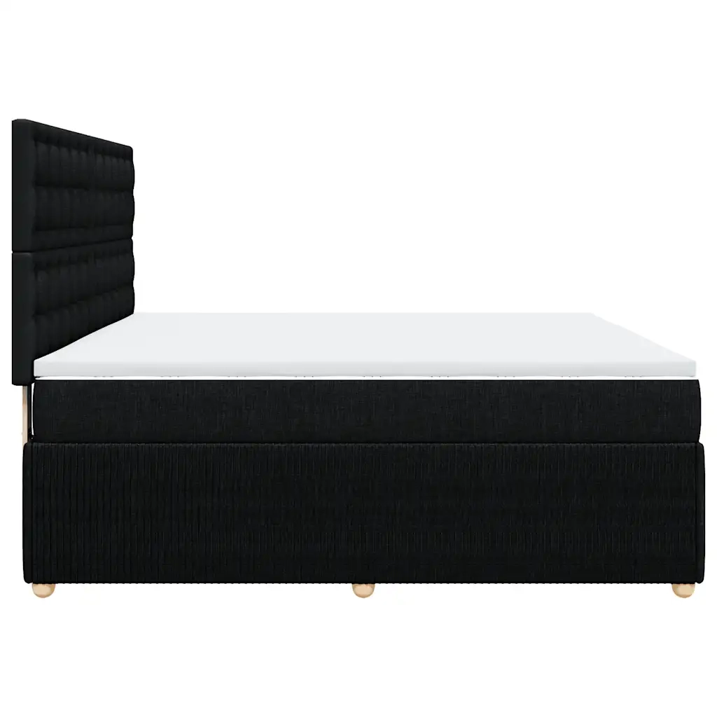 Giroletto a Molle con Materasso Nero 180x200 cm in Tessuto