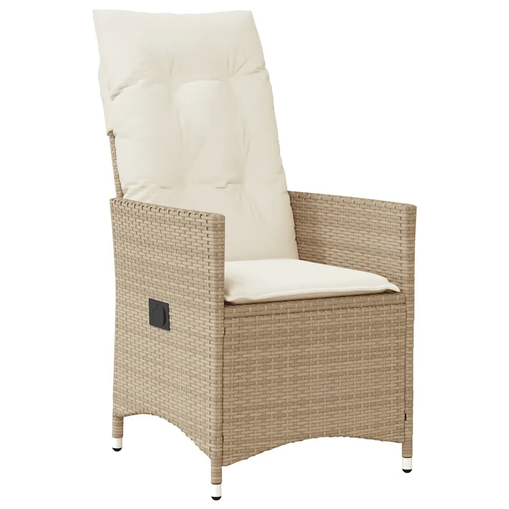 Set Bistrò da Giardino 11 pz con Cuscini in Polyrattan Beige 3277247